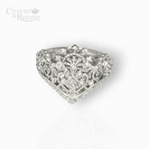 Tiara No. 1 - Silver Toned Brass /w Bohemian Crystals - Ring